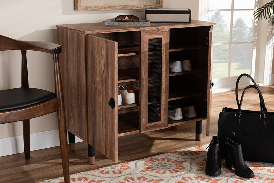 Baxton Studio Valina Modern and Contemporary 2-Door Wood Entryway Shoe Storage Cabinet
