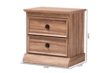 Load image into Gallery viewer, Baxton Studio Ryker Modern and Contemporary Oak Finished 2-Drawer Wood Nightstand
