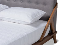 Load image into Gallery viewer, Baxton Studio Sante Mid-Century Modern Grey Fabric Upholstered Wood Queen Size Platform Bed
