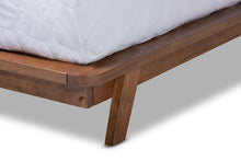 Load image into Gallery viewer, Baxton Studio Sante Mid-Century Modern Grey Fabric Upholstered Wood Queen Size Platform Bed
