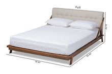 Load image into Gallery viewer, Baxton Studio Sante Mid-Century Modern Light Beige Fabric Upholstered Wood Full Size Platform Bed
