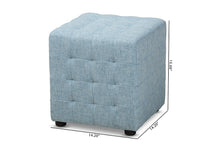 Load image into Gallery viewer, Baxton Studio Elladio Modern and Contemporary Light Blue Fabric Upholstered Tufted Cube Ottoman Set of 2
