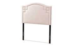 Load image into Gallery viewer, Baxton Studio Aubrey Modern and Contemporary Light Pink Velvet Fabric Upholstered Twin Size Headboard
