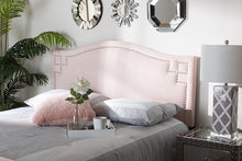 Load image into Gallery viewer, Baxton Studio Aubrey Modern and Contemporary Light Pink Velvet Fabric Upholstered Full Size Headboard
