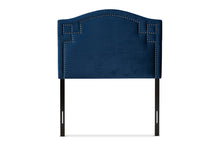 Load image into Gallery viewer, Baxton Studio Aubrey Modern and Contemporary Royal Blue Velvet Fabric Upholstered Twin Size Headboard
