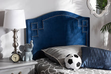 Load image into Gallery viewer, Baxton Studio Aubrey Modern and Contemporary Royal Blue Velvet Fabric Upholstered Twin Size Headboard
