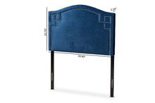 Load image into Gallery viewer, Baxton Studio Aubrey Modern and Contemporary Royal Blue Velvet Fabric Upholstered Twin Size Headboard
