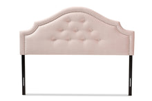 Load image into Gallery viewer, Baxton Studio Cora Modern and Contemporary Light Pink Velvet Fabric Upholstered Queen Size Headboard
