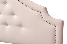 Load image into Gallery viewer, Baxton Studio Cora Modern and Contemporary Light Pink Velvet Fabric Upholstered Full Size Headboard
