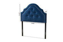 Load image into Gallery viewer, Baxton Studio Cora Modern and Contemporary Royal Blue Velvet Fabric Upholstered Twin Size Headboard
