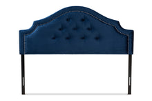 Load image into Gallery viewer, Baxton Studio Cora Modern and Contemporary Royal Blue Velvet Fabric Upholstered Queen Size Headboard

