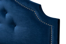 Load image into Gallery viewer, Baxton Studio Cora Modern and Contemporary Royal Blue Velvet Fabric Upholstered King Size Headboard
