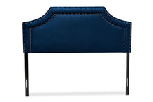 Load image into Gallery viewer, Baxton Studio Avignon Modern and Contemporary Navy Blue Velvet Fabric Upholstered King Size Headboard
