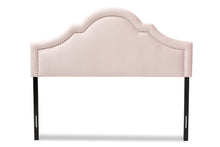 Load image into Gallery viewer, Baxton Studio Rita Modern and Contemporary Light Pink Velvet Fabric Upholstered Queen Size Headboard
