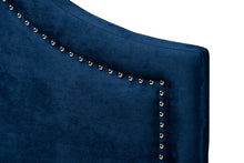 Load image into Gallery viewer, Baxton Studio Rita Modern and Contemporary Navy Blue Velvet Fabric Upholstered Queen Size Headboard
