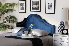 Load image into Gallery viewer, Baxton Studio Rita Modern and Contemporary Navy Blue Velvet Fabric Upholstered Queen Size Headboard
