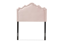 Load image into Gallery viewer, Baxton Studio Nadeen Modern and Contemporary Light Pink Velvet Fabric Upholstered Twin Size Headboard
