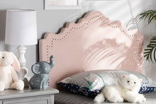 Load image into Gallery viewer, Baxton Studio Nadeen Modern and Contemporary Light Pink Velvet Fabric Upholstered Twin Size Headboard
