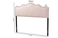 Load image into Gallery viewer, Baxton Studio Nadeen Modern and Contemporary Light Pink Velvet Fabric Upholstered Queen Size Headboard
