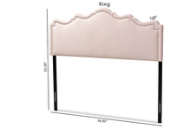 Load image into Gallery viewer, Baxton Studio Nadeen Modern and Contemporary Light Pink Velvet Fabric Upholstered King Size Headboard

