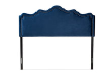 Load image into Gallery viewer, Baxton Studio Nadeen Modern and Contemporary Royal Blue Velvet Fabric Upholstered King Size Headboard
