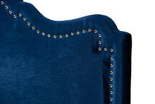Load image into Gallery viewer, Baxton Studio Nadeen Modern and Contemporary Royal Blue Velvet Fabric Upholstered King Size Headboard
