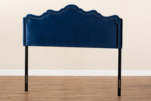 Load image into Gallery viewer, Baxton Studio Nadeen Modern and Contemporary Royal Blue Velvet Fabric Upholstered Full Size Headboard
