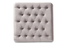 Load image into Gallery viewer, Baxton Studio Keswick Transitional Grey Velvet Fabric Upholstered Button Tufted Cocktail Ottoman
