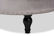 Load image into Gallery viewer, Baxton Studio Palfrey Transitional Grey Velvet Fabric Upholstered Button Tufted Cocktail Ottoman
