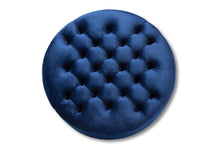 Load image into Gallery viewer, Baxton Studio Palfrey Transitional Blue Velvet Fabric Upholstered Button Tufted Cocktail Ottoman
