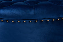 Load image into Gallery viewer, Baxton Studio Iglehart Modern and Contemporary Royal Blue Velvet Fabric Upholstered Tufted Cocktail Ottoman
