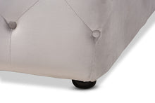 Load image into Gallery viewer, Baxton Studio Calvetti Modern and Contemporary Slate Gray Velvet Fabric Upholstered Button-Tufted Cocktail Ottoman
