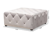 Load image into Gallery viewer, Baxton Studio Calvetti Modern and Contemporary Slate Gray Velvet Fabric Upholstered Button-Tufted Cocktail Ottoman
