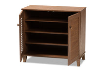 Load image into Gallery viewer, Baxton Studio Coolidge Modern and Contemporary Walnut Finished 4-Shelf Wood Shoe Storage Cabinet

