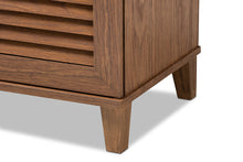 Load image into Gallery viewer, Baxton Studio Coolidge Modern and Contemporary Walnut Finished 4-Shelf Wood Shoe Storage Cabinet
