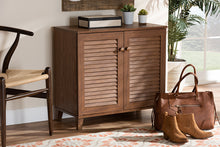 Load image into Gallery viewer, Baxton Studio Coolidge Modern and Contemporary Walnut Finished 4-Shelf Wood Shoe Storage Cabinet
