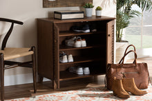 Load image into Gallery viewer, Baxton Studio Coolidge Modern and Contemporary Walnut Finished 4-Shelf Wood Shoe Storage Cabinet
