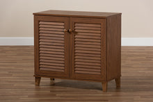 Load image into Gallery viewer, Baxton Studio Coolidge Modern and Contemporary Walnut Finished 4-Shelf Wood Shoe Storage Cabinet
