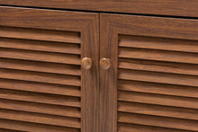 Load image into Gallery viewer, Baxton Studio Coolidge Modern and Contemporary Walnut Finished 4-Shelf Wood Shoe Storage Cabinet with Drawer

