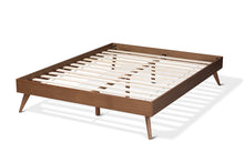 Load image into Gallery viewer, Baxton Studio Lissette Mid-Century Modern Walnut Brown Finished Wood King Size Platform Bed Frame
