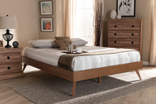 Load image into Gallery viewer, Baxton Studio Lissette Mid-Century Modern Walnut Brown Finished Wood King Size Platform Bed Frame
