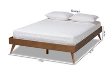 Load image into Gallery viewer, Baxton Studio Lissette Mid-Century Modern Walnut Brown Finished Wood King Size Platform Bed Frame
