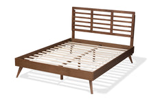 Load image into Gallery viewer, Baxton Studio Calisto Mid-Century Modern Walnut Brown Finished Wood Queen Size Platform Bed
