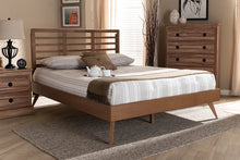 Load image into Gallery viewer, Baxton Studio Calisto Mid-Century Modern Walnut Brown Finished Wood Full Size Platform Bed
