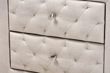 Load image into Gallery viewer, Baxton Studio Lepine Modern and Contemporary Light Beige Fabric Upholstered 2-Drawer Wood Nightstand
