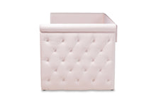 Load image into Gallery viewer, Baxton Studio Amaya Modern and Contemporary Light Pink Velvet Fabric Upholstered Twin Size Daybed with Trundle
