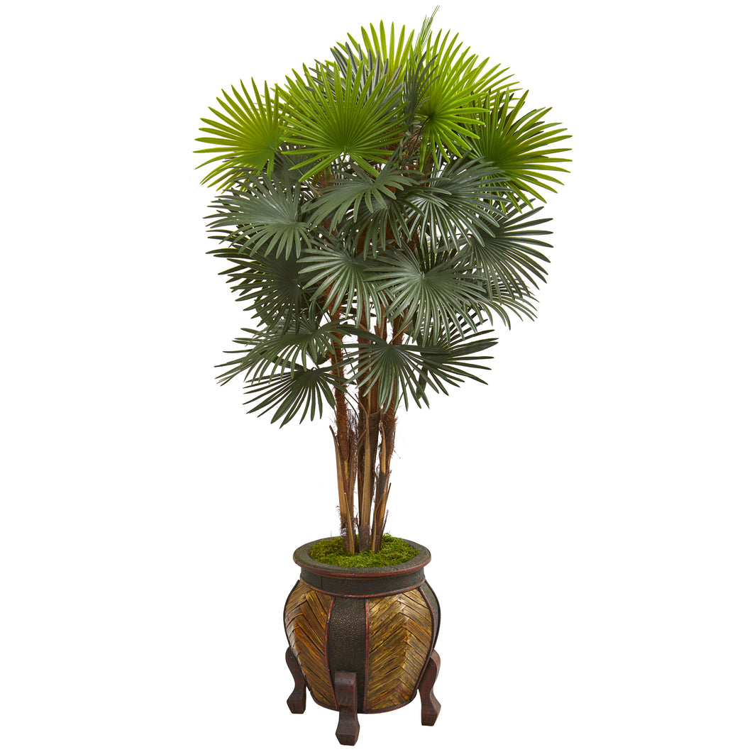 5'Fan Palm Artificial Tree in Decorative Planter