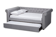 Load image into Gallery viewer, Baxton Studio Mabelle Modern and Contemporary Gray Fabric Upholstered Queen Size Daybed with Trundle
