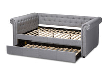 Load image into Gallery viewer, Baxton Studio Mabelle Modern and Contemporary Gray Fabric Upholstered Queen Size Daybed with Trundle
