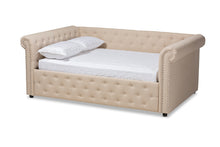 Load image into Gallery viewer, Baxton Studio Mabelle Modern and Contemporary Beige Fabric Upholstered Queen Size Daybed

